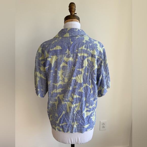 URBAN OUTFITTERS UO JAMIE RAYON SHORT SLEEVE CROPPED BUTTON DOWN SMALL - Picture 6 of 9